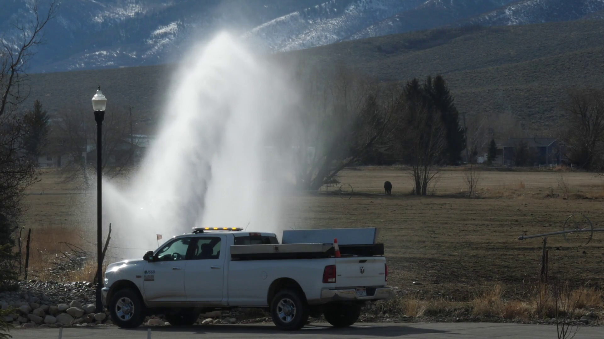 Slow Motion Of Geyser From Leaking Fire Stock Footage SBV322717080