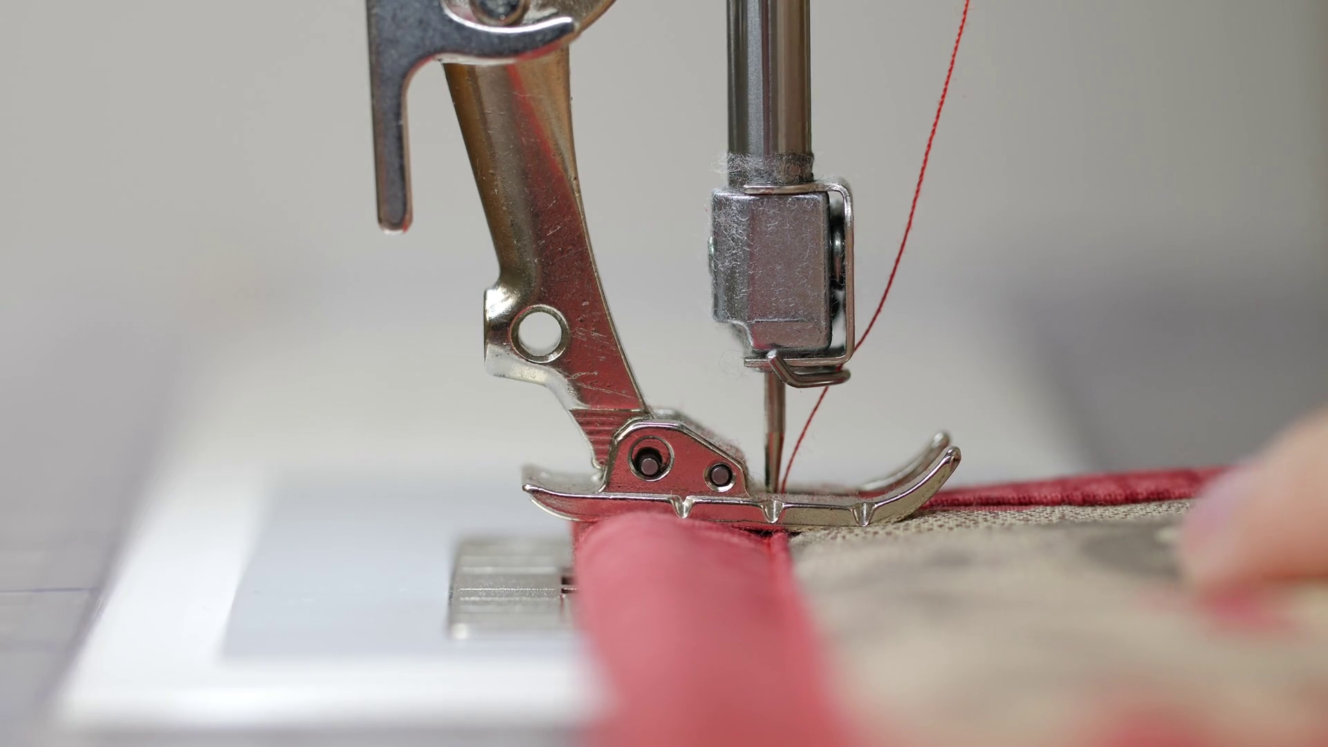 Woman Using Sewing Machine At Home Stock Footage SBV330669272