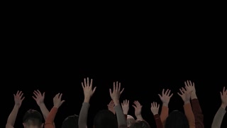 Hands raised in worship with alpha channel.