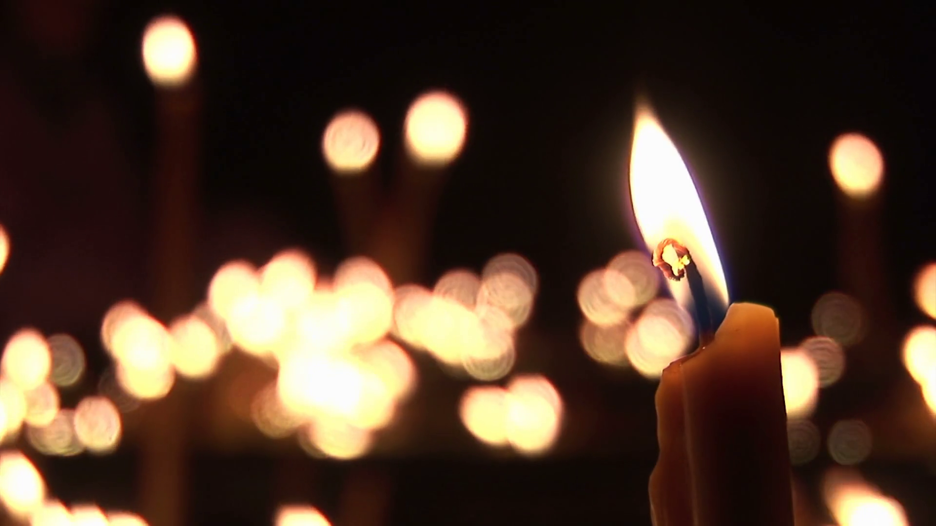 Multiple Candles Burning In Dark Stock Footage SBV300900239 Storyblocks