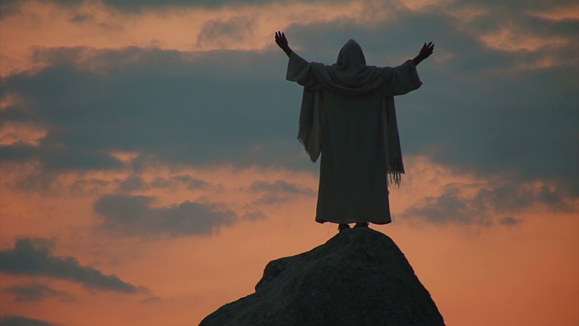 Christ praying on the Mountain LS Stock Video Footage Storyblocks