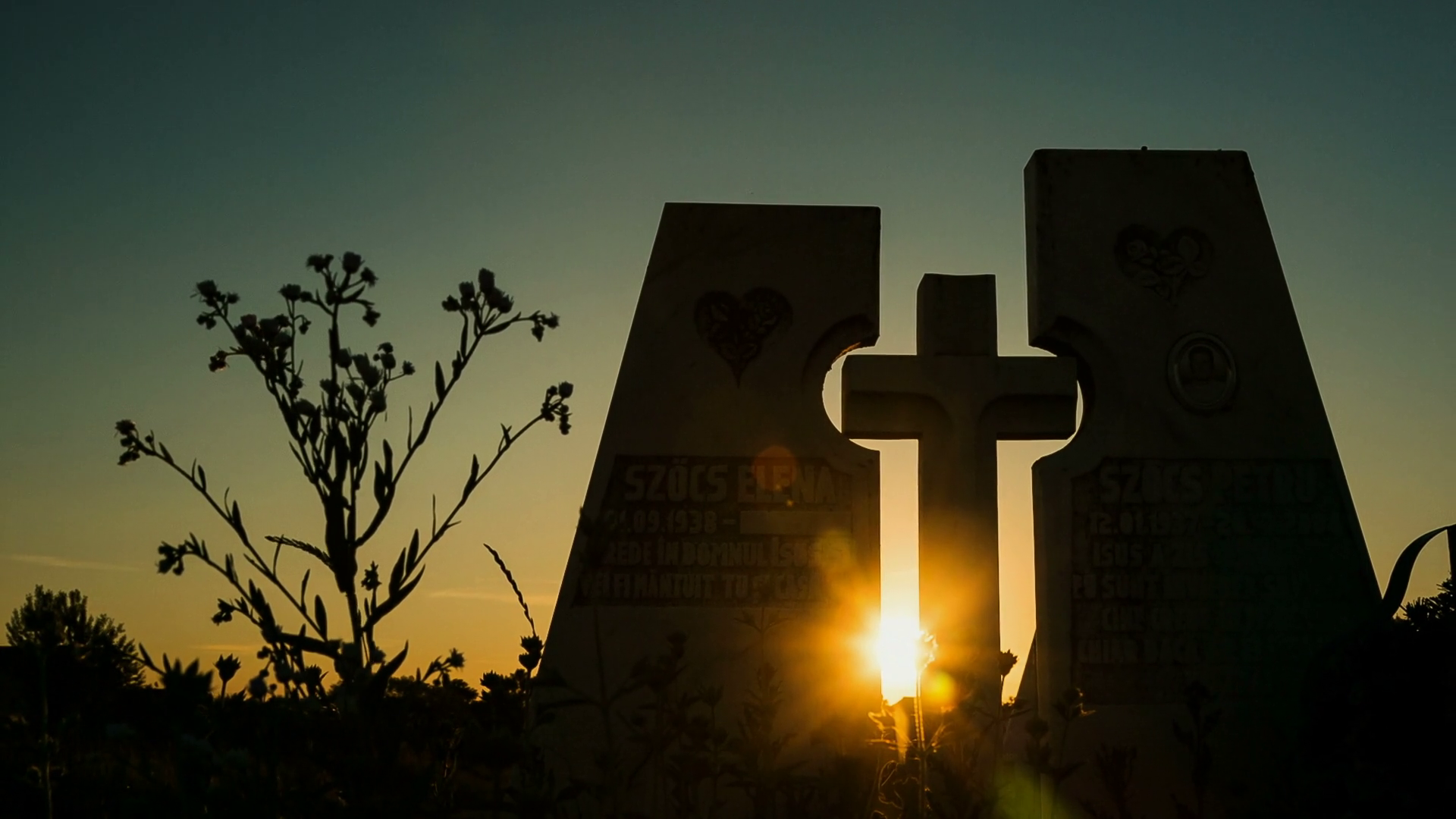 Funeral cross at sunset Stock Video Footage Storyblocks