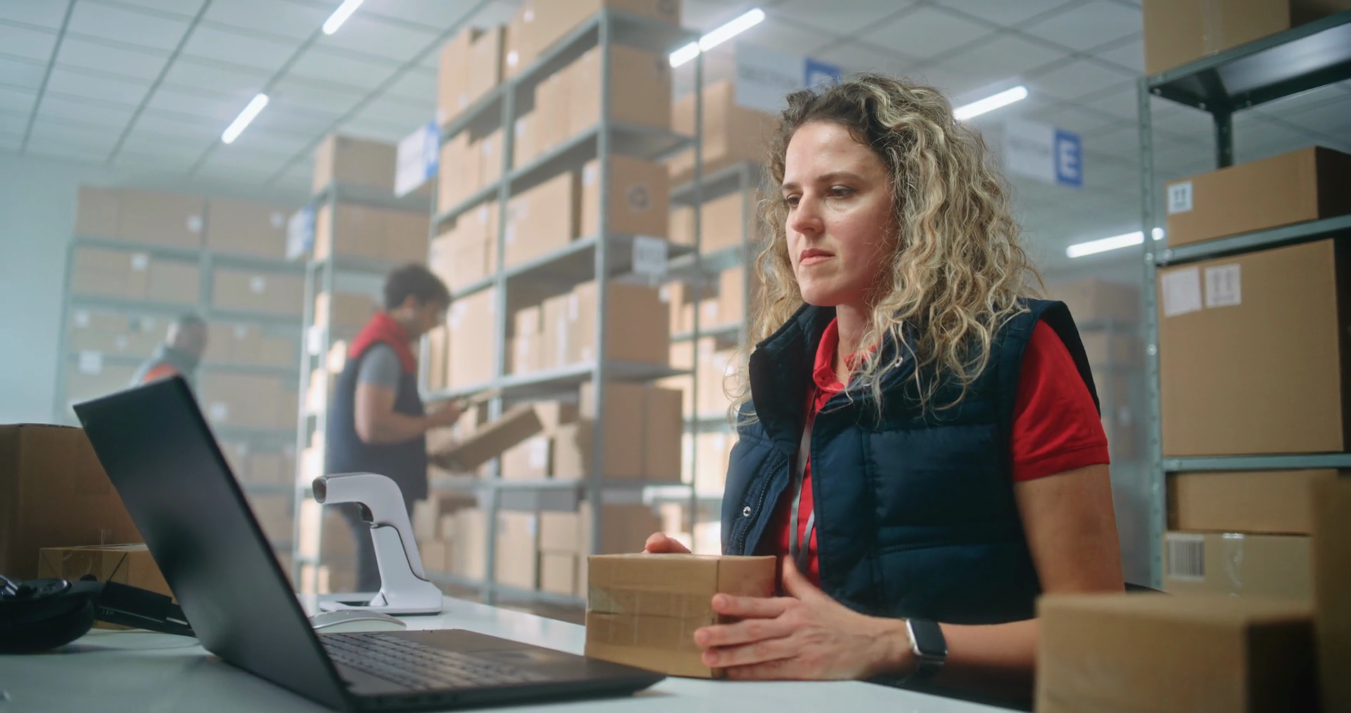 Portrait Of Female Post Office Employee Stock Footage SBV-351719617 ...