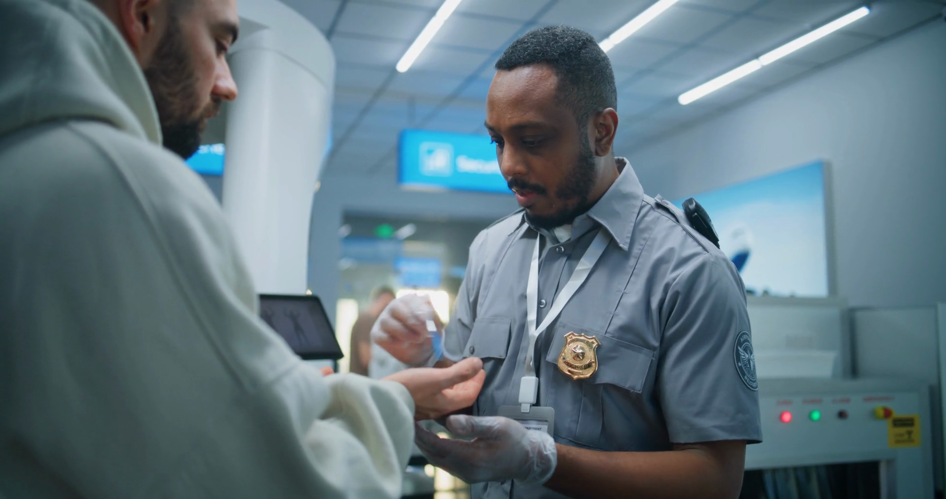 Airport Terminal: African American Security Stock Footage SBV-351792706 ...