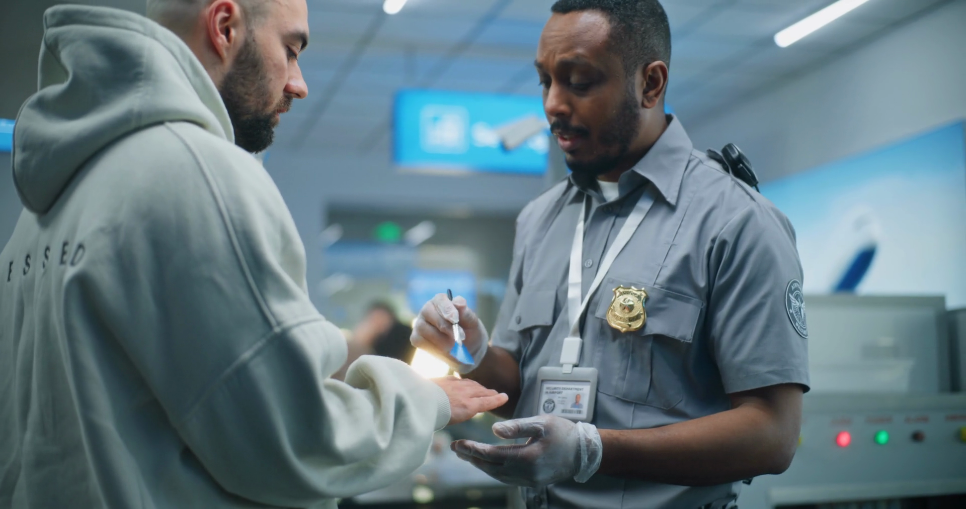 Airport Terminal: African American Security Stock Footage SBV-351792677 ...