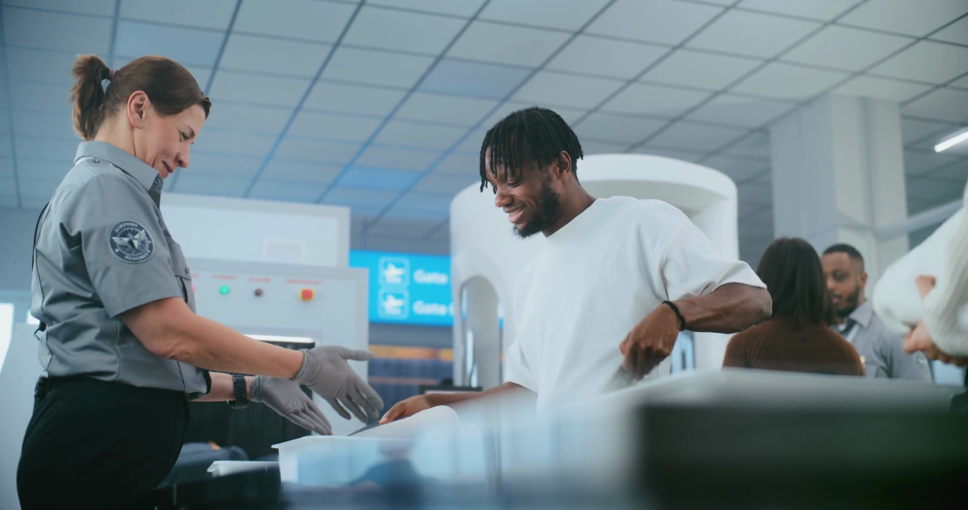 Security Checkpoint In Airport: Diverse Stock Footage SBV-351864222 ...