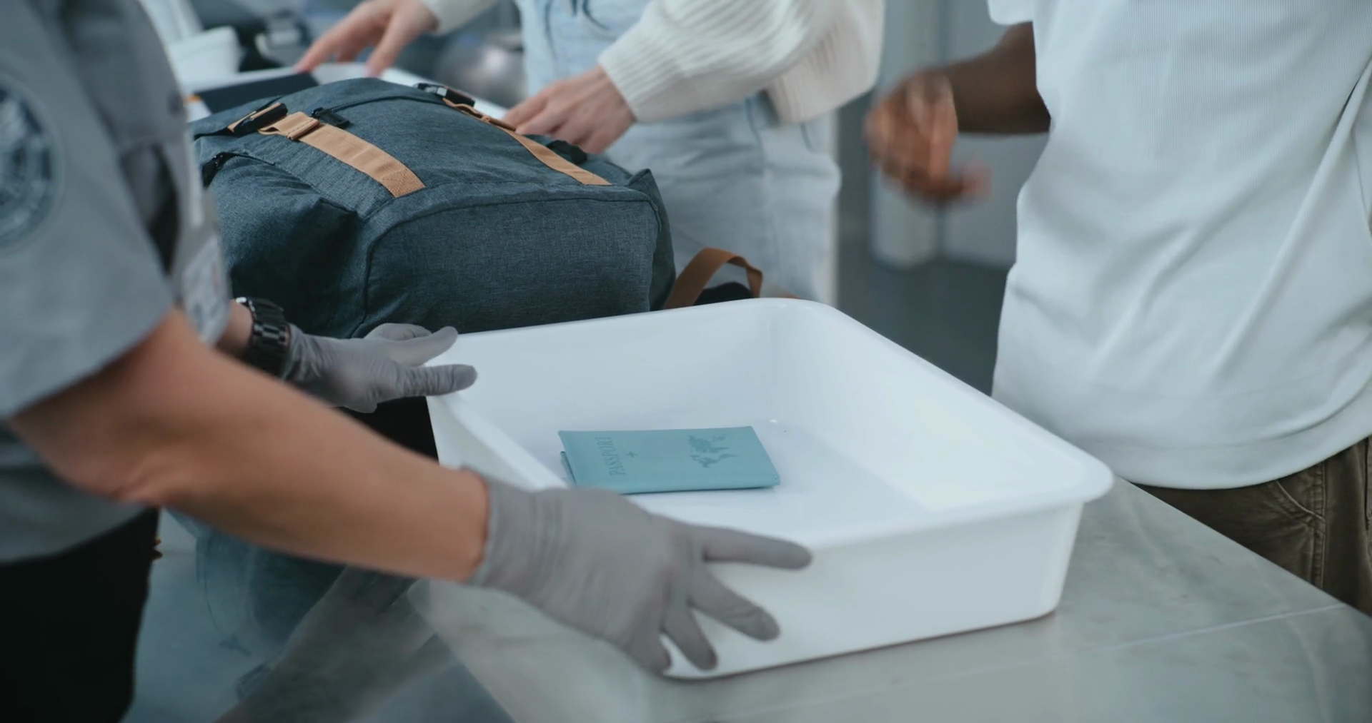 Security Check In Airport Terminal: Close Up Stock Footage SBV ...