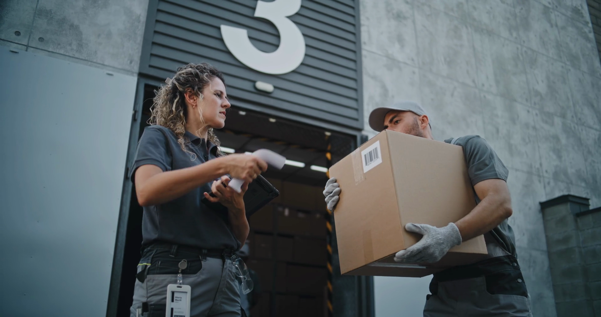 Multiethnic Workers Taking Cardboard Boxes Stock Footage SBV-352389911 ...