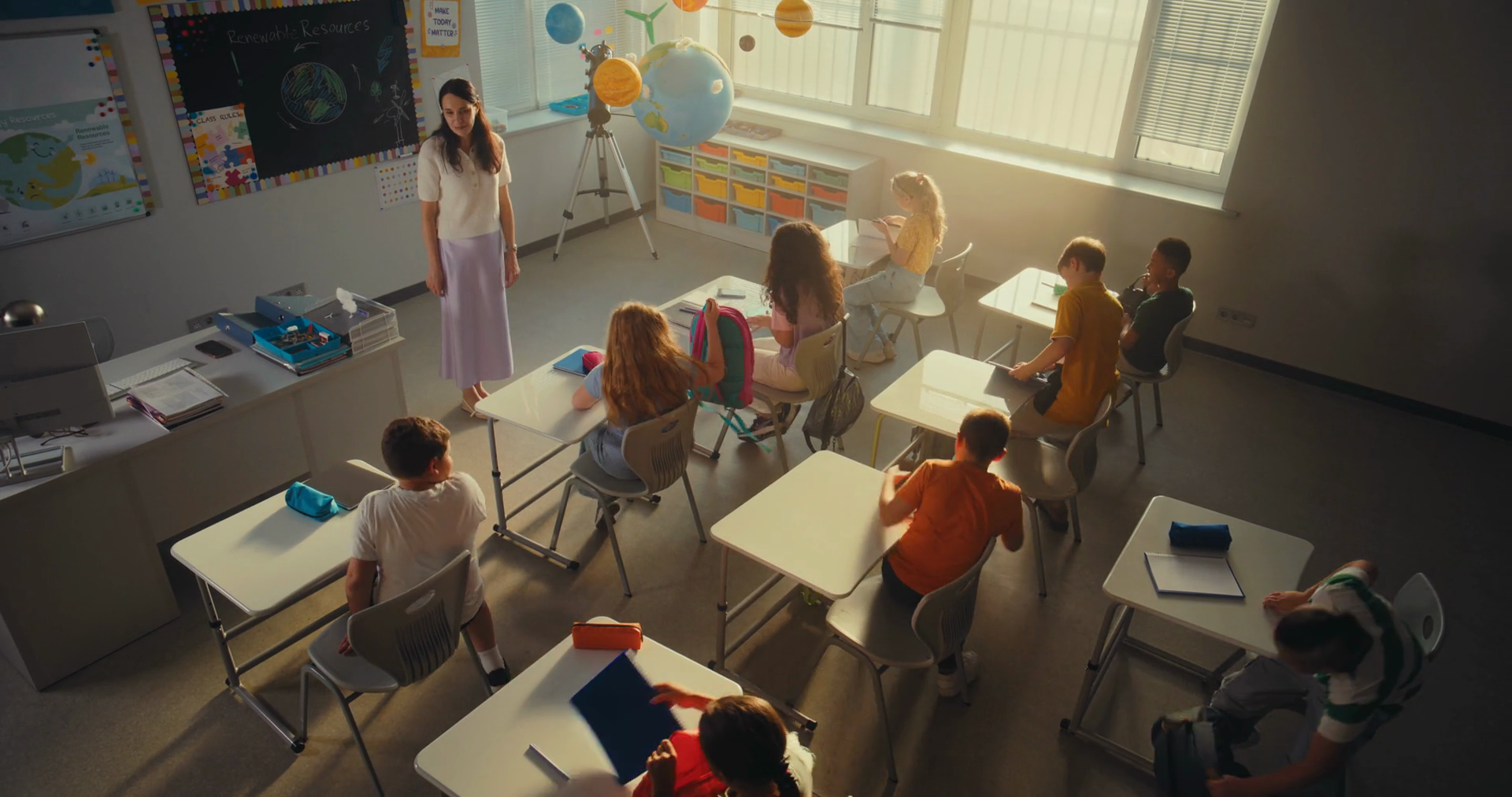 Female Teacher Finishing Lesson Announcing Stock Footage SBV-352553726 ...