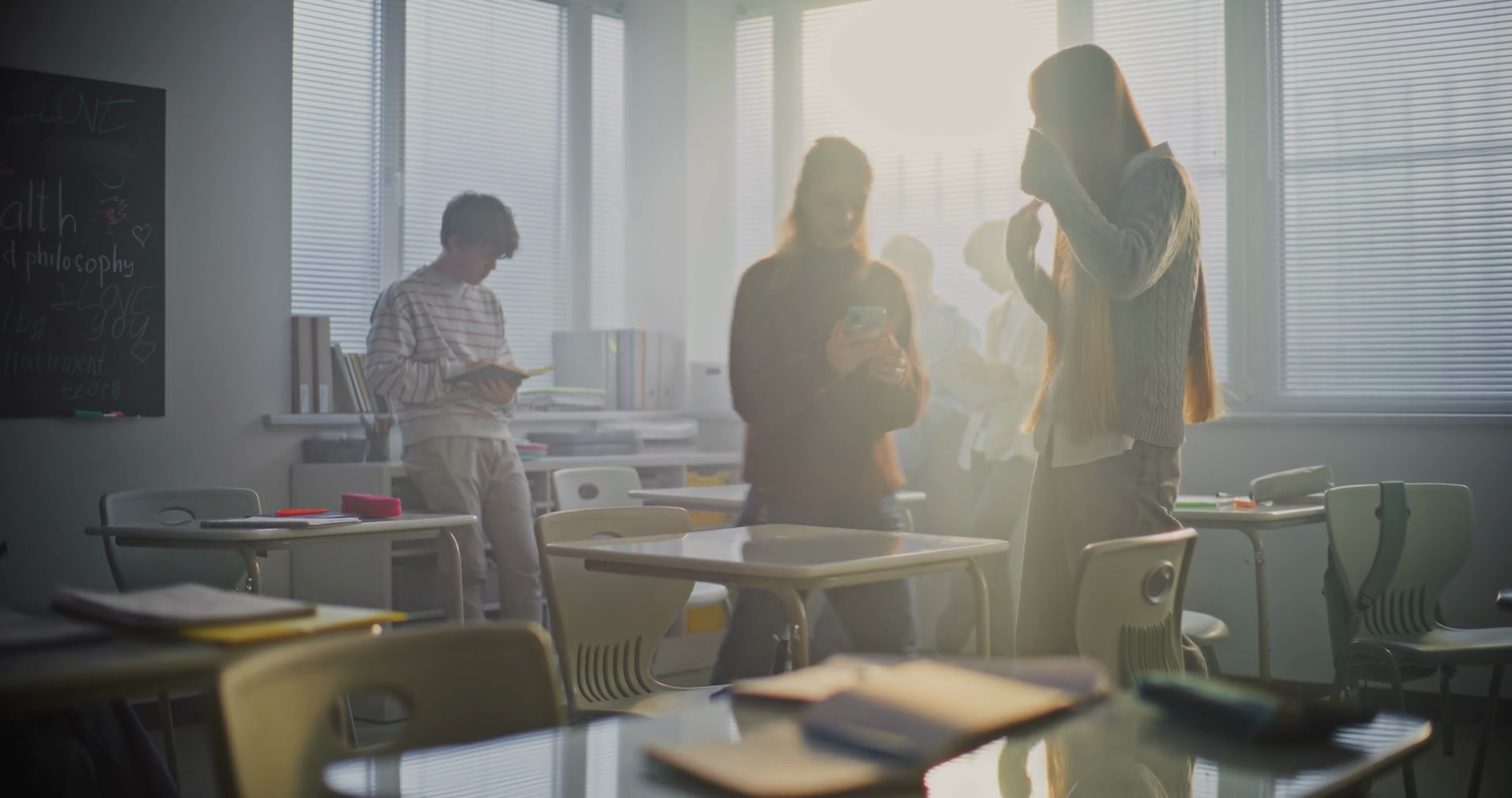 Teenage Students Relax During Classroom Stock Footage SBV-353321713 ...
