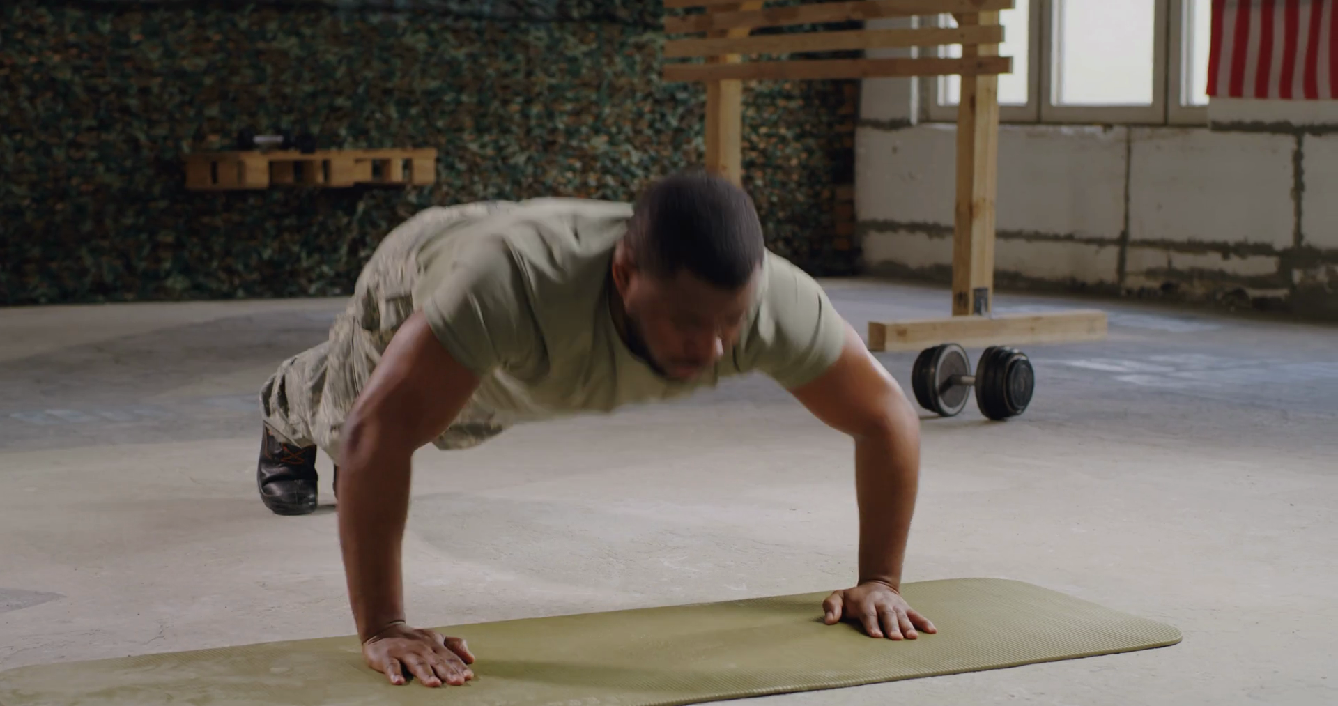 Black military man doing push ups in gym Stock Video Footage 0026 SBV346517269 Storyblocks
