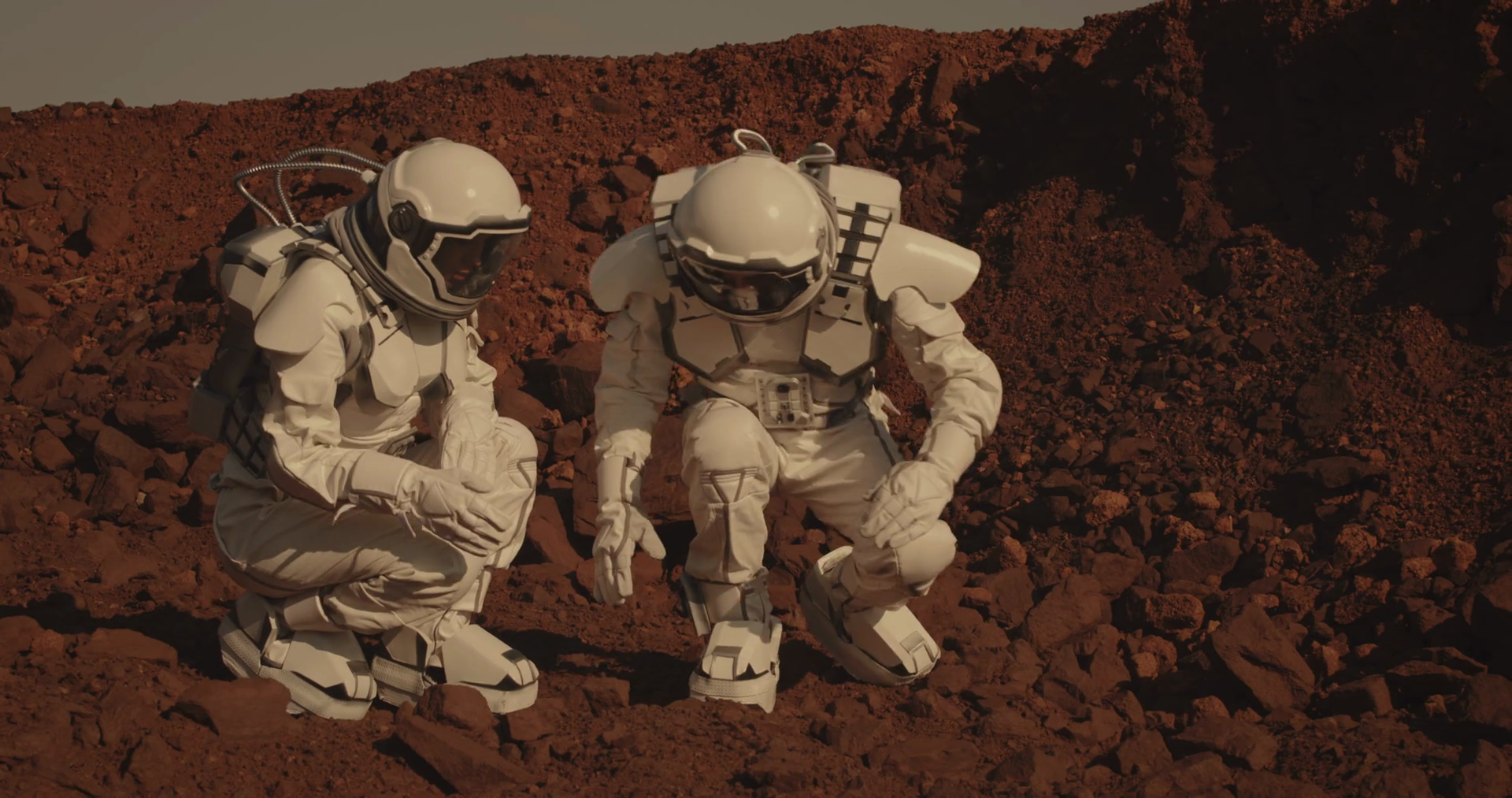 Medium Shot Of Two Astronauts Collecting Stock Footage SBV-336624928 ...