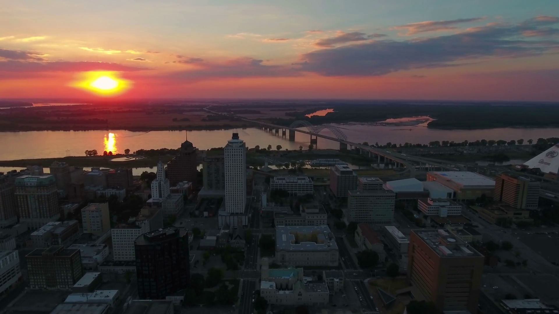Aerial Tennessee Memphis September 2016 4k Stock Footage SBV312738733