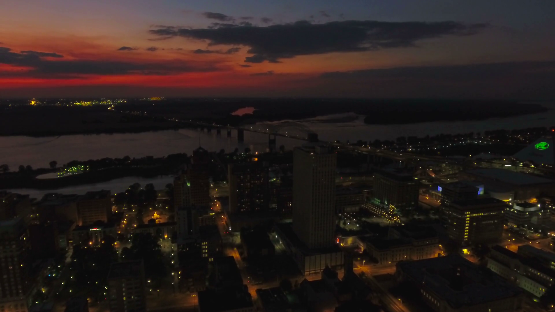 Aerial Tennessee Memphis September 2016 4K Stock Video Footage