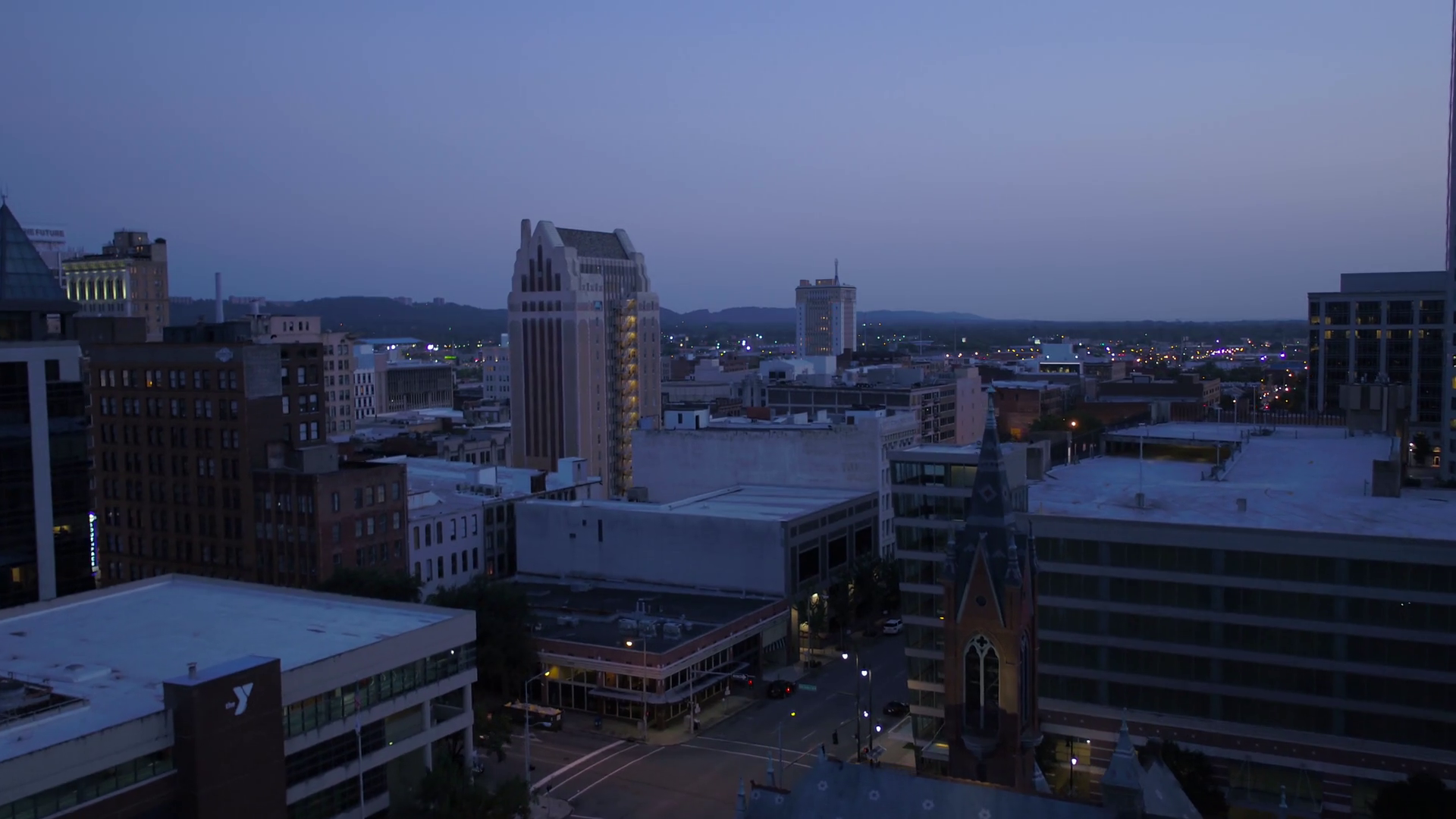 Aerial Alabama Birmingham July 2017 Night 4K Inspire 2 Stock Video