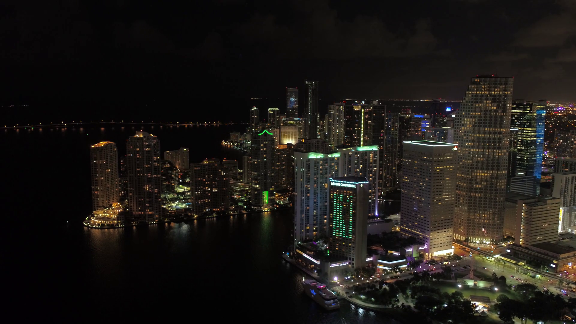 Aerial Florida Miami July 2017 Night 4k Stock Footage SBV317798869