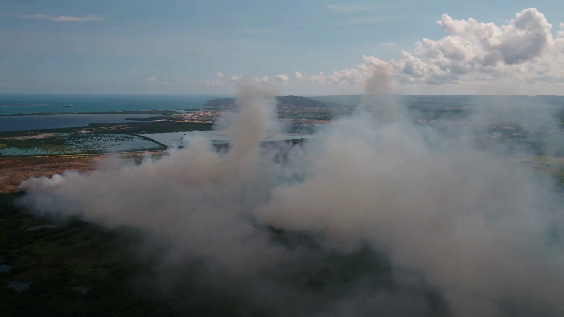 Aerial Jamaica Kingston Fire March 2019 Stock Footage SBV337394262