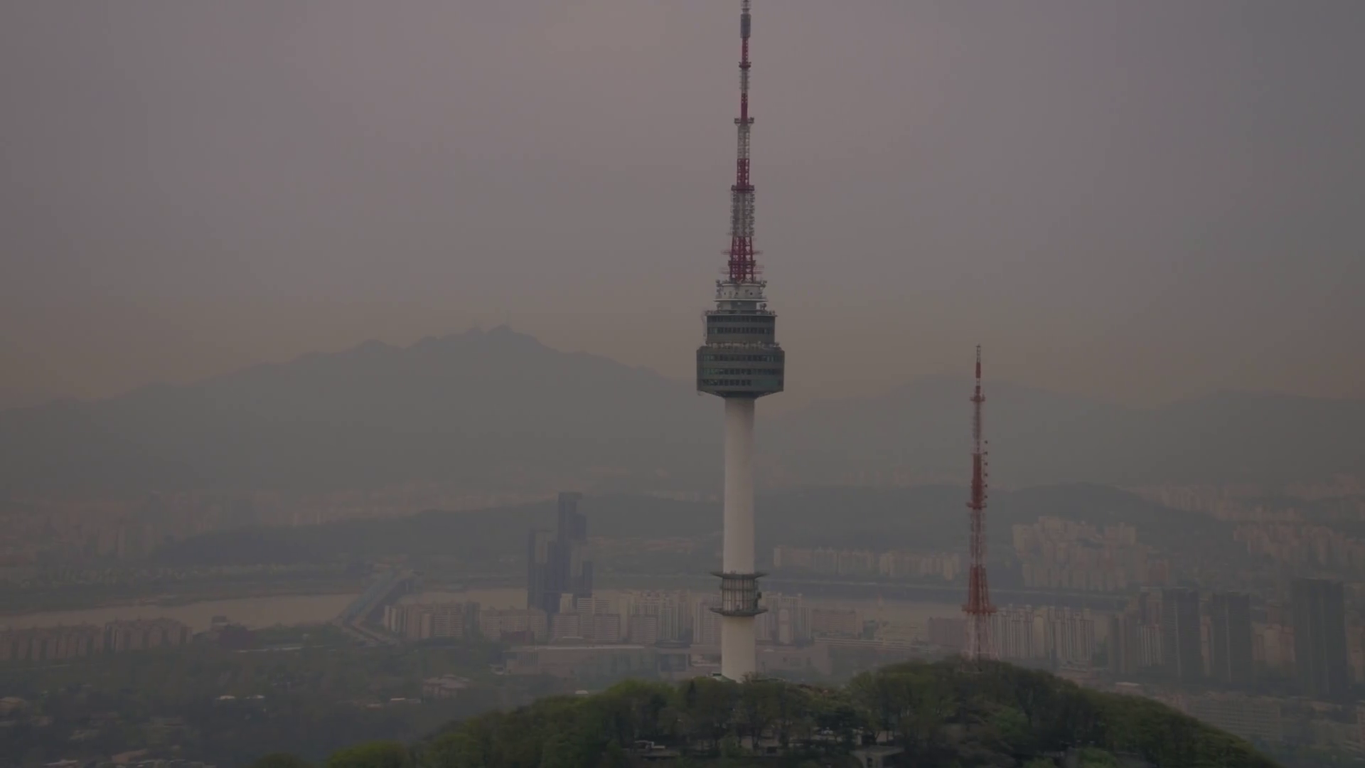 Aerial Korea Seoul April 2017 Seoul Tower Stock Footage SBV314467300