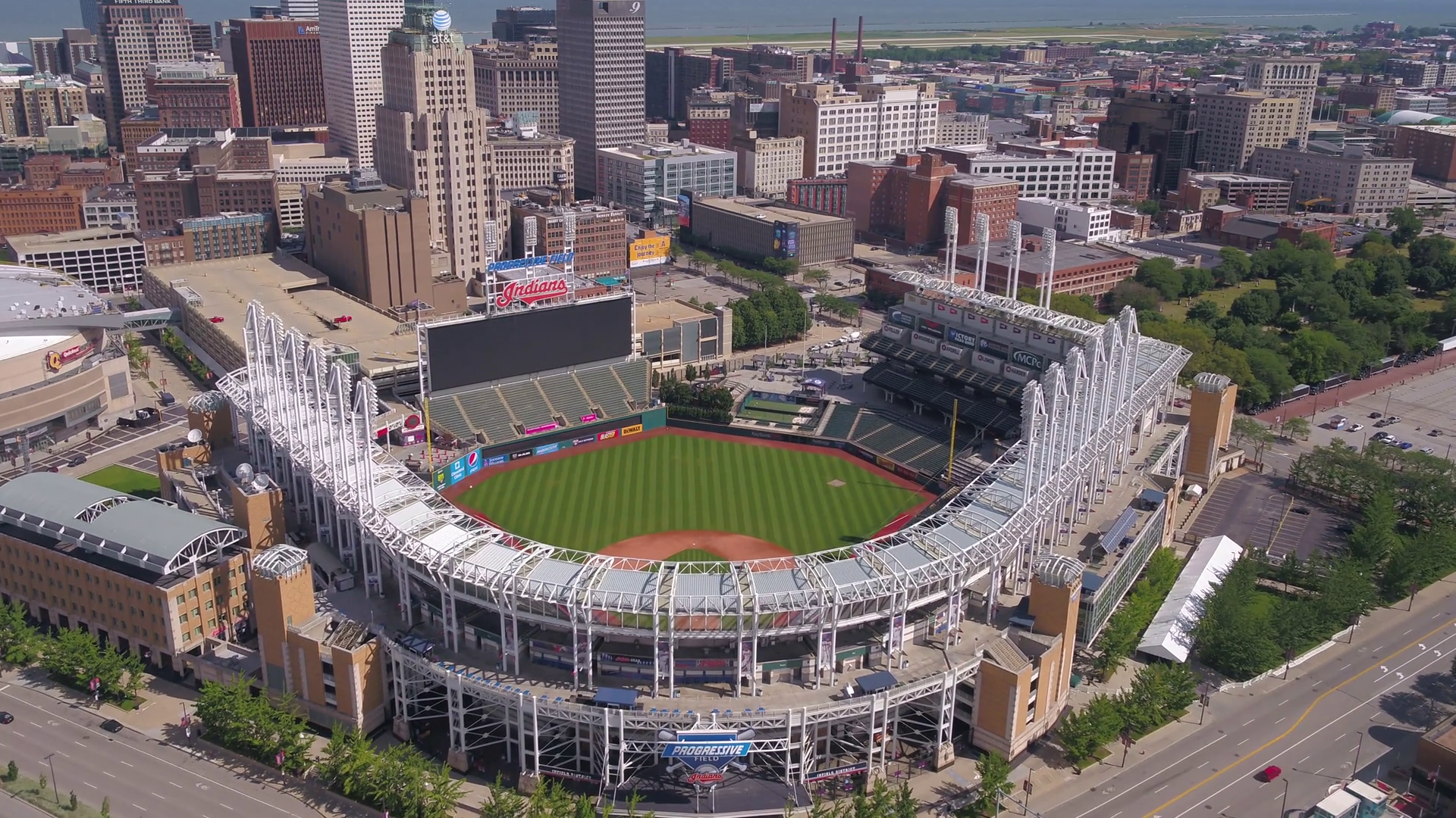 Aerial Ohio Cleveland July 2017 Sunny Day 4k Stock Footage SBV