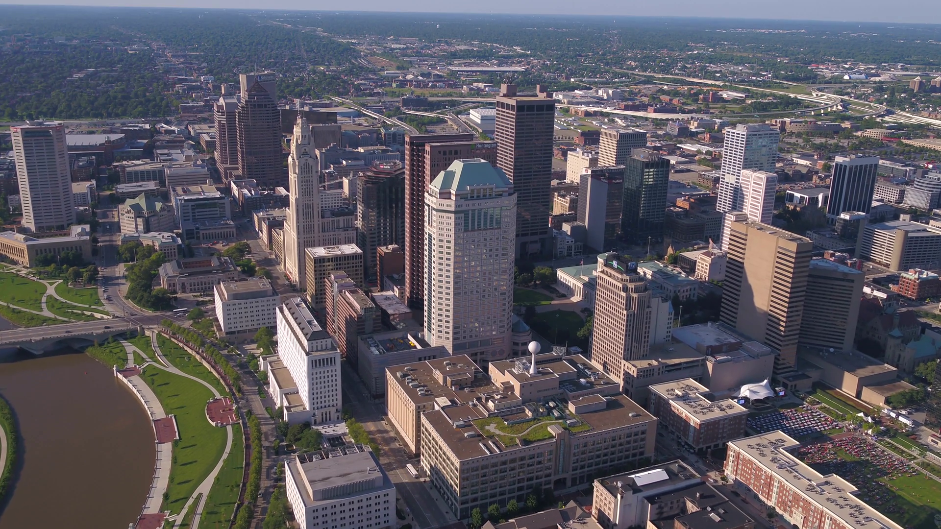 Aerial Ohio Columbus July 2017 Sunny Day 4k Stock Footage SBV317835705