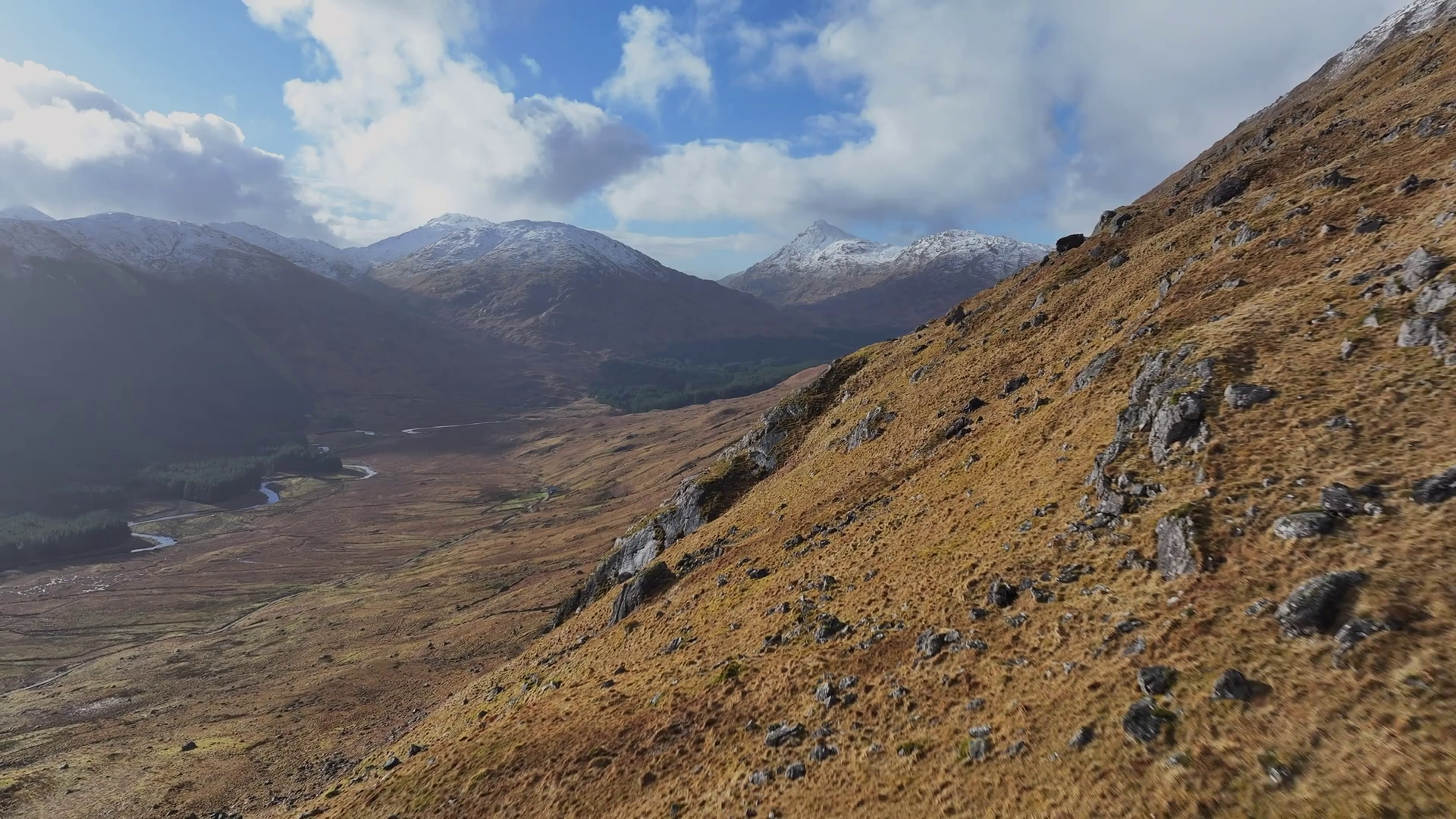 Rugged Scottish Landscape In Spring Aerial Stock Footage SBV-348837647 ...