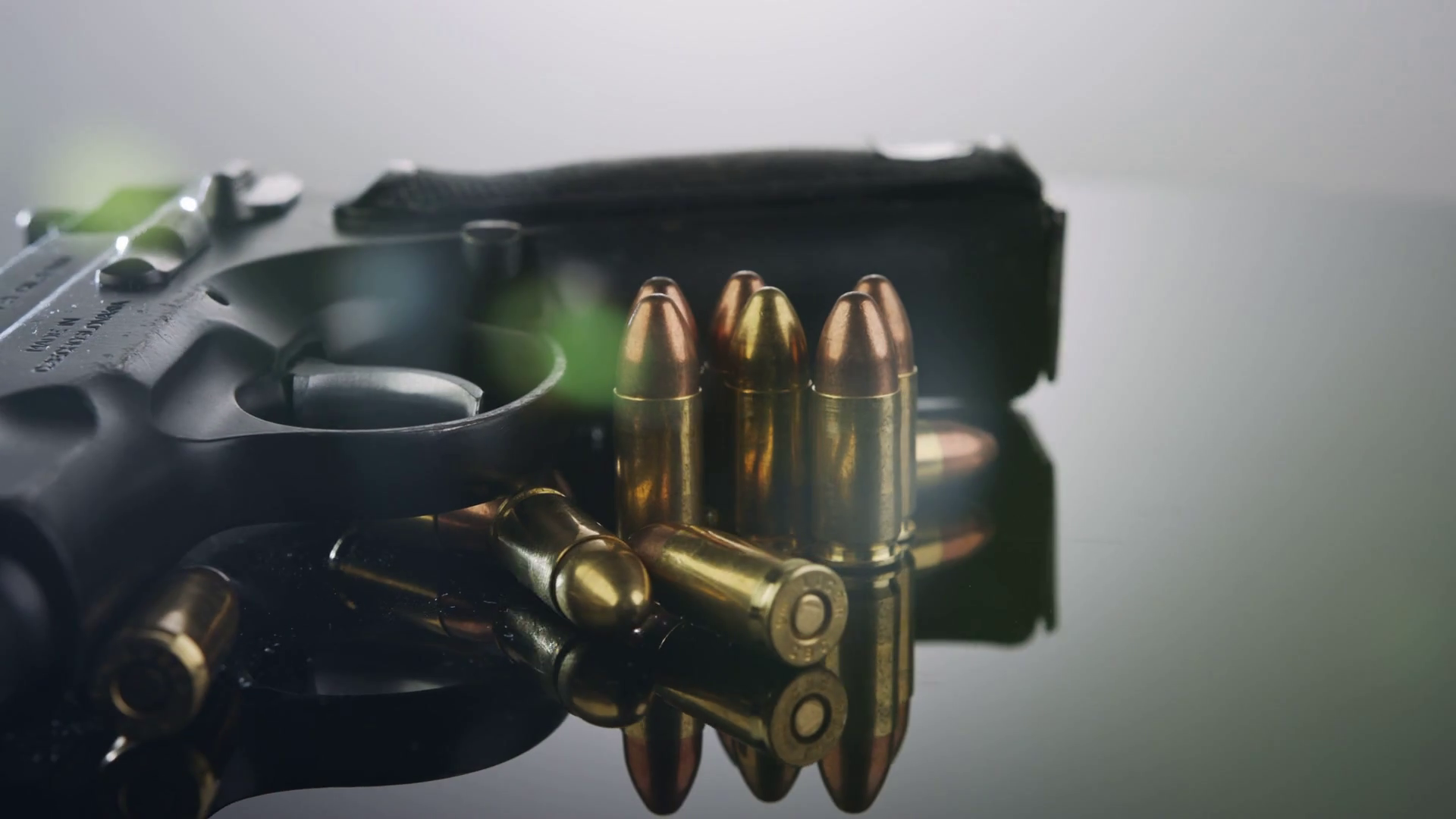 Gun Control 9mm Handgun With Bullets Stock Footage SBV347104788