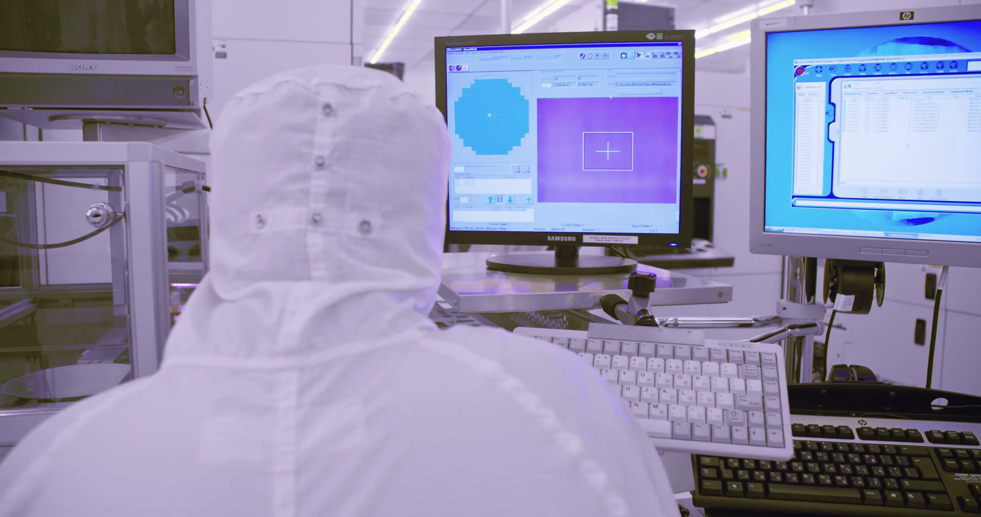 Clean Room Manufacturing Of Silicon Wafers Stock Footage SBV-336795623 ...