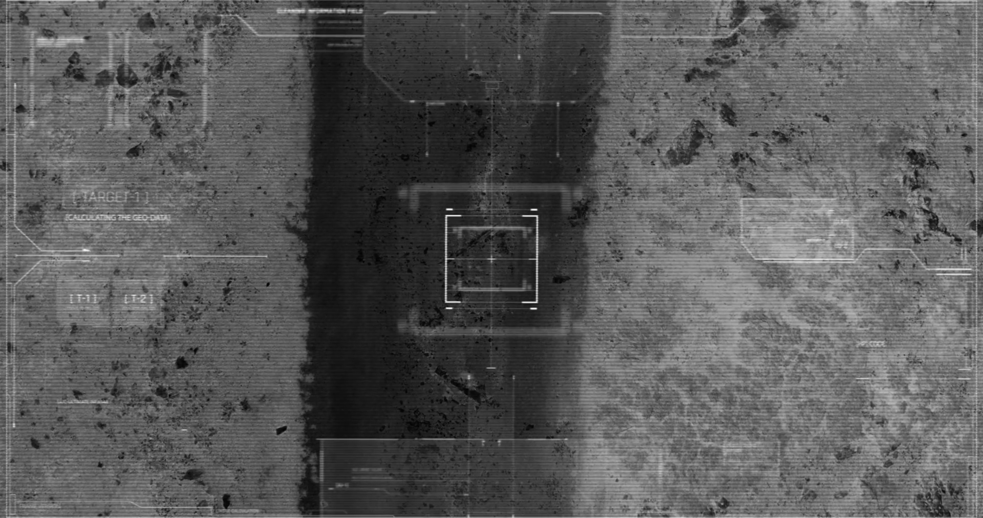 Drone with thermal night vision camera view of soldiers walking during