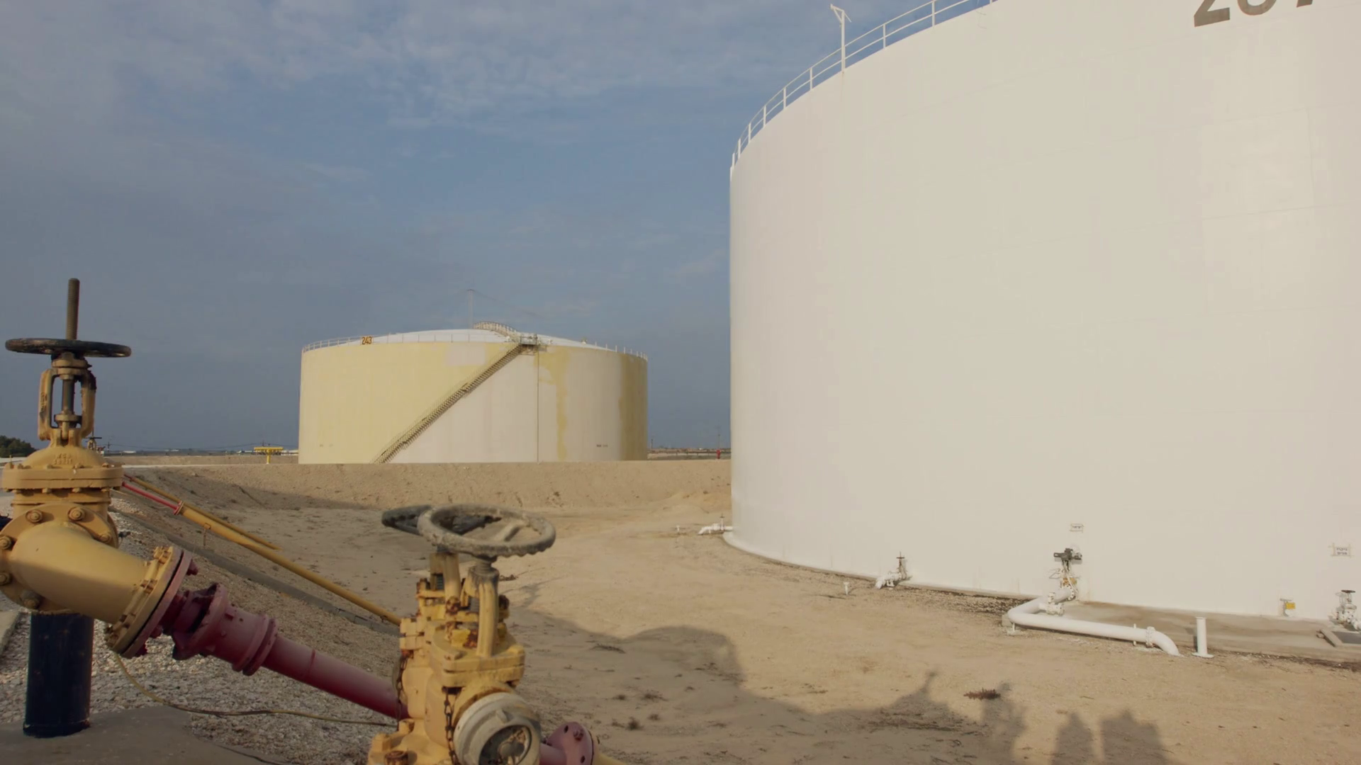 Large Crude Oil Storage Tanks In Huge Stock Footage SBV329130296