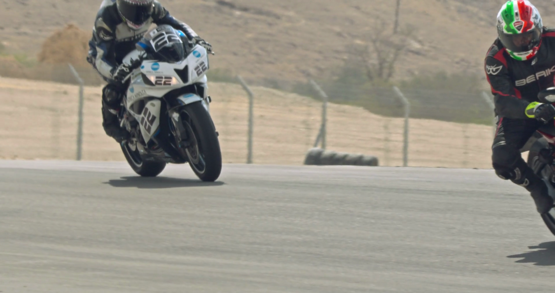 Slow motion of sport motorcycles making turns during a race Stock Video