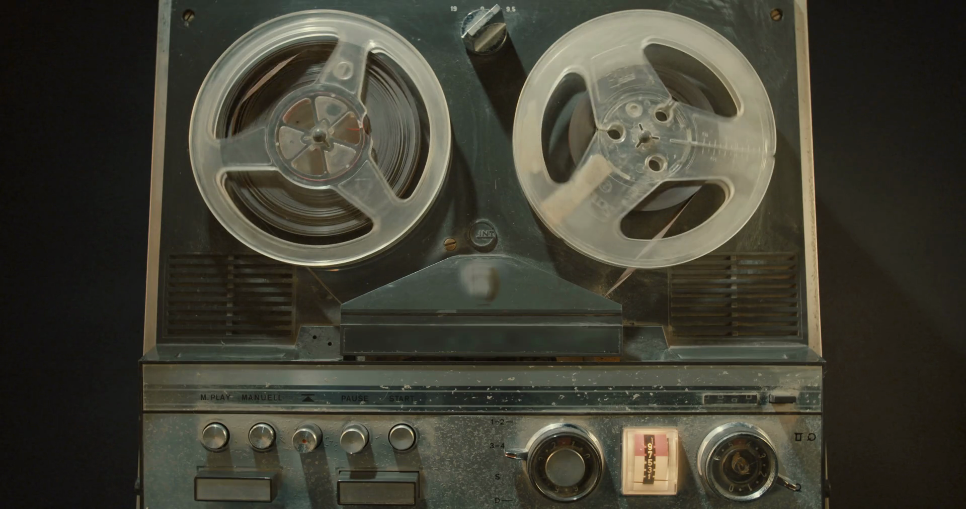 Vintage tape recorder with reels spinning Stock Video Footage Storyblocks