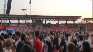 Singer Jennifer Lopez performs on stage during a concert in Yerevan, Armenia, on August 3, 2025. The concert was attended by a large crowd of fans and was a major entertainment event in Yerevan
