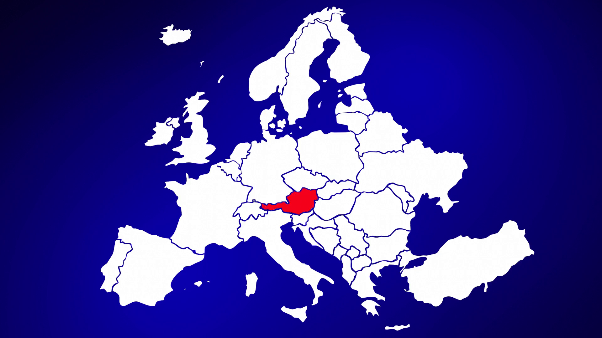 Austria Europe Country Nation Map Zoom In Stock Motion Graphics SBV 