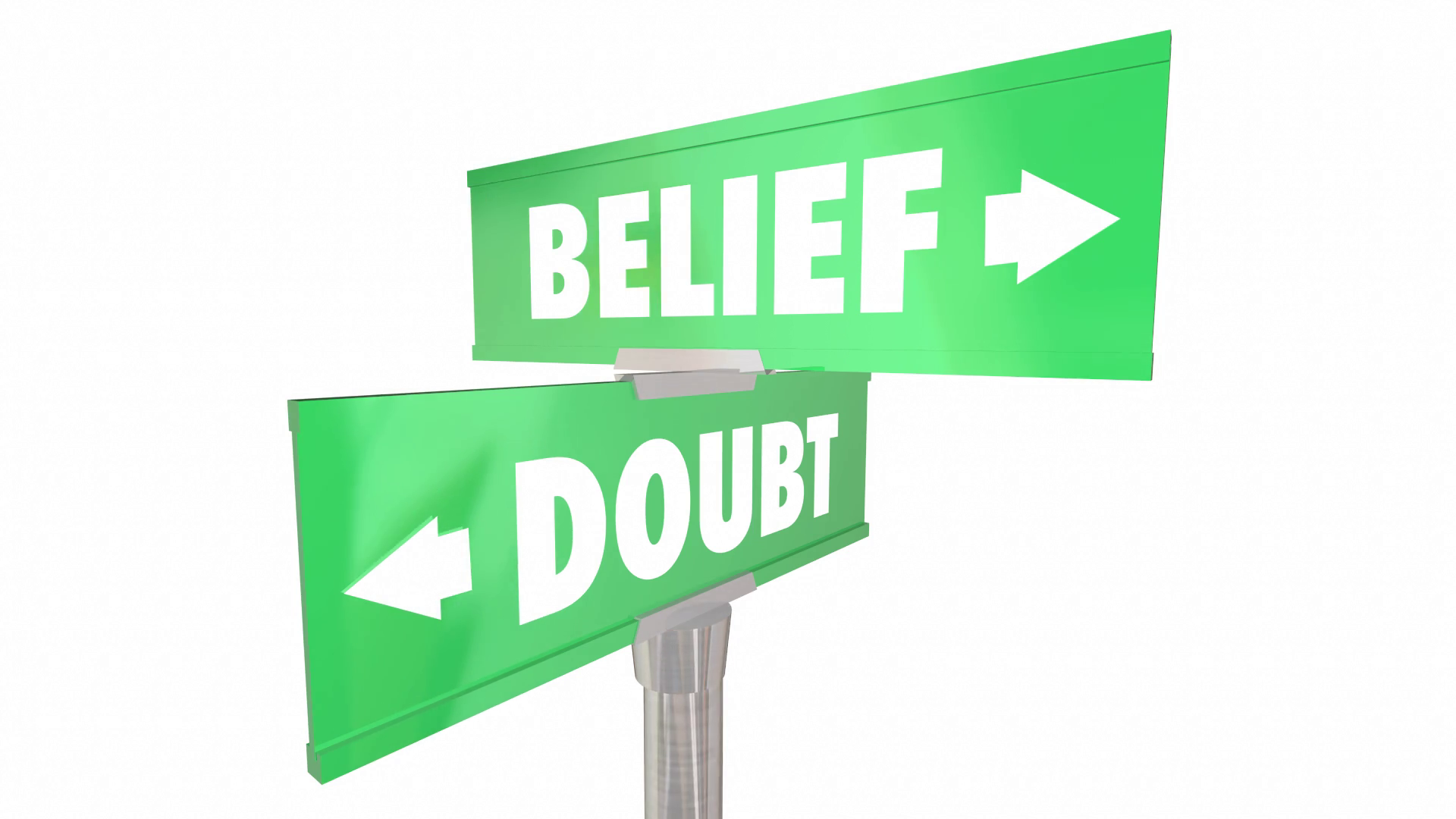 Belief Vs Doubt Faith Believe Confidence Signs 3 D Animation Motion