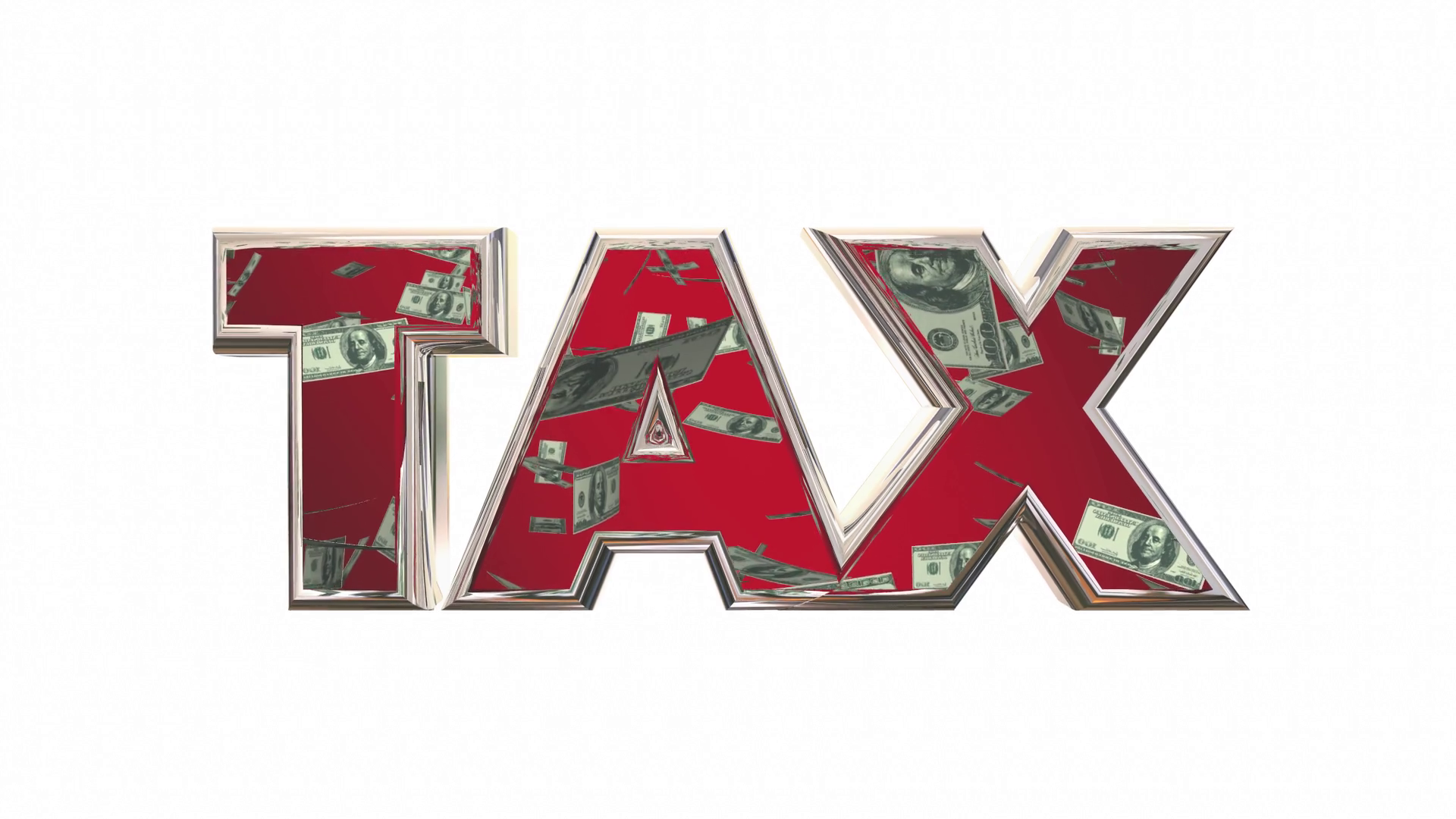Tax Word Money Falling Fees 3d Stock Motion Graphics SBV