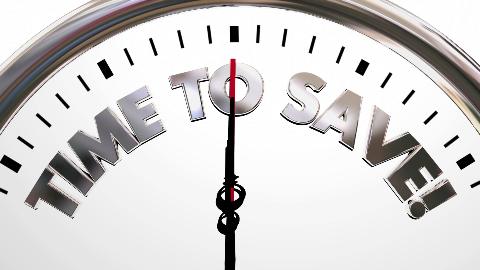 Time to Save Clock Sale Savings Money Words 3d Animation Motion