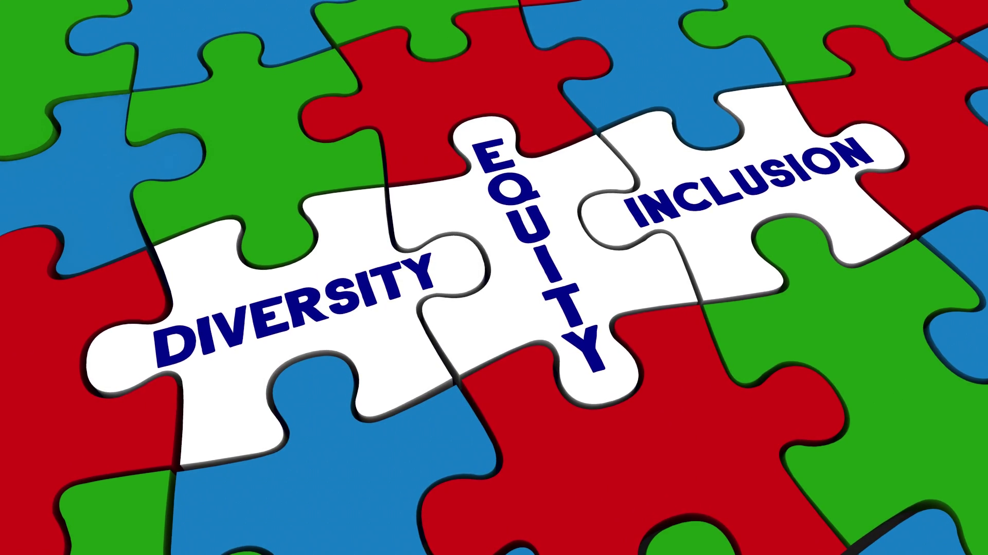 Diversity Equity Inclusion Puzzle Pieces Dei Work Together 3 D