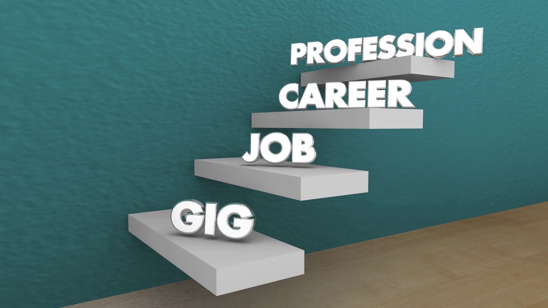 Gig Job Career Profession Steps Stages 3 D Animation Motion Background