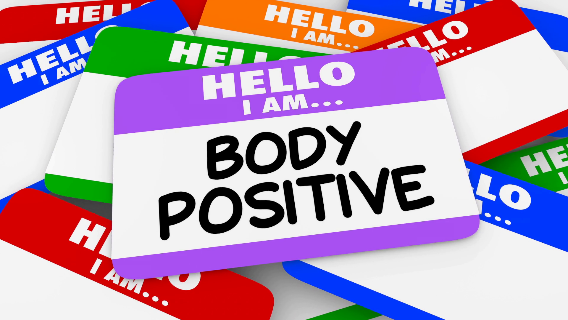 Hello I Am Body Positive Proud Self Image Stock Motion Graphics SBV