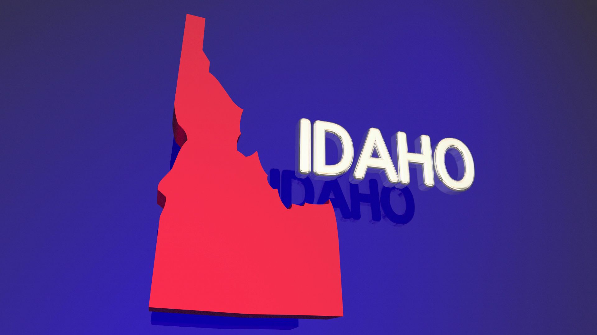 Idaho Id Red State Map Name 3 D Animation Motion Background Storyblocks