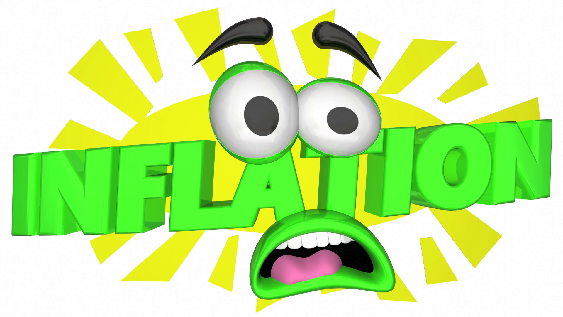 Inflation Higher Rising Costs Cartoon Face Fear 3 D Animation Motion Background Storyblocks