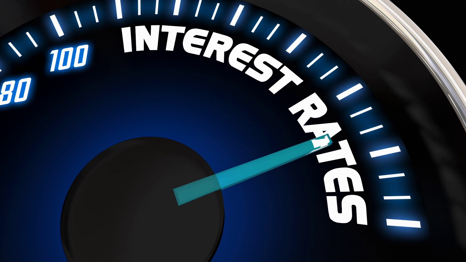 Interest Rates Speedometer Gauge Rising Stock Motion Graphics SBV