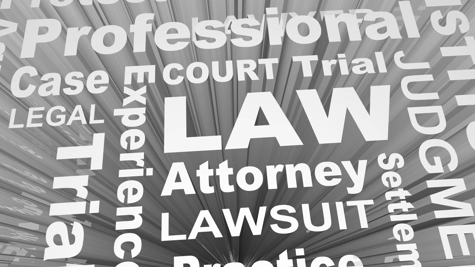 Law Legal Lawyer Attorney Words 3 D Render Animation Motion Background