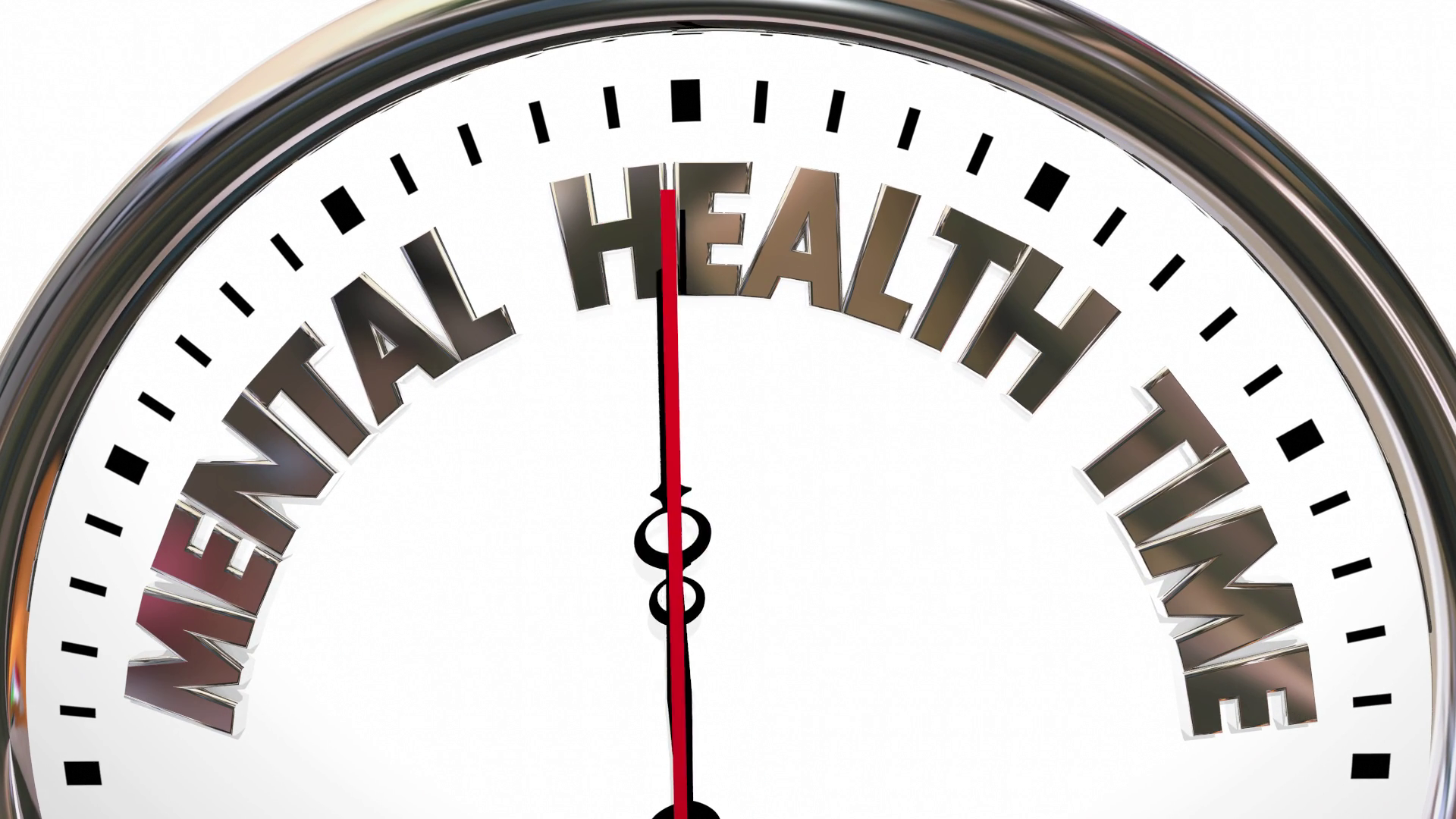 Mental Health Time Clock Words 3 D Animation Motion Background