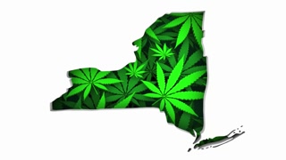New York Ny Map Marijuana Pot Leaves State Law Cbd Thc Pot Cannabis 3 D Animation