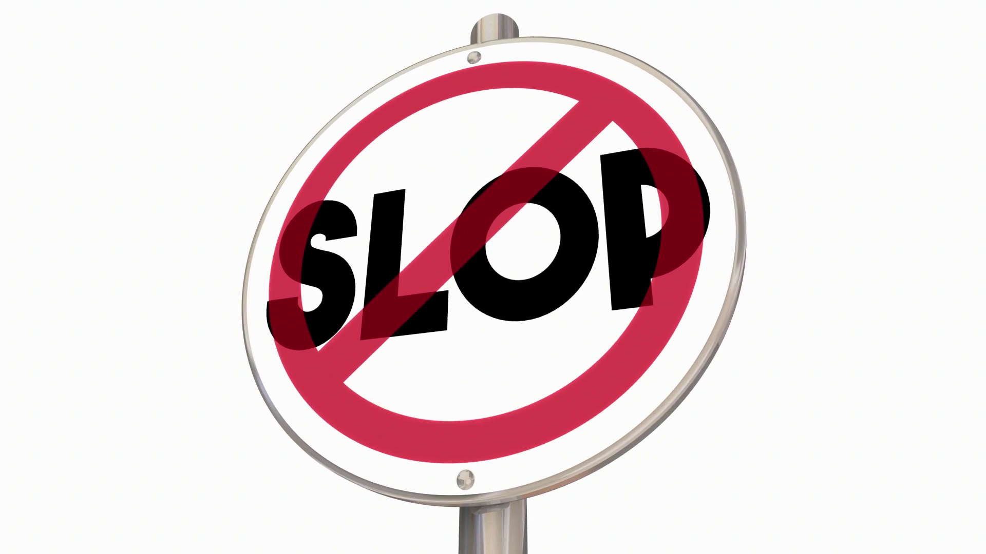 No Slop Sign Symbol Stop Bad Fake Pictures Stock Motion Graphics SBV ...