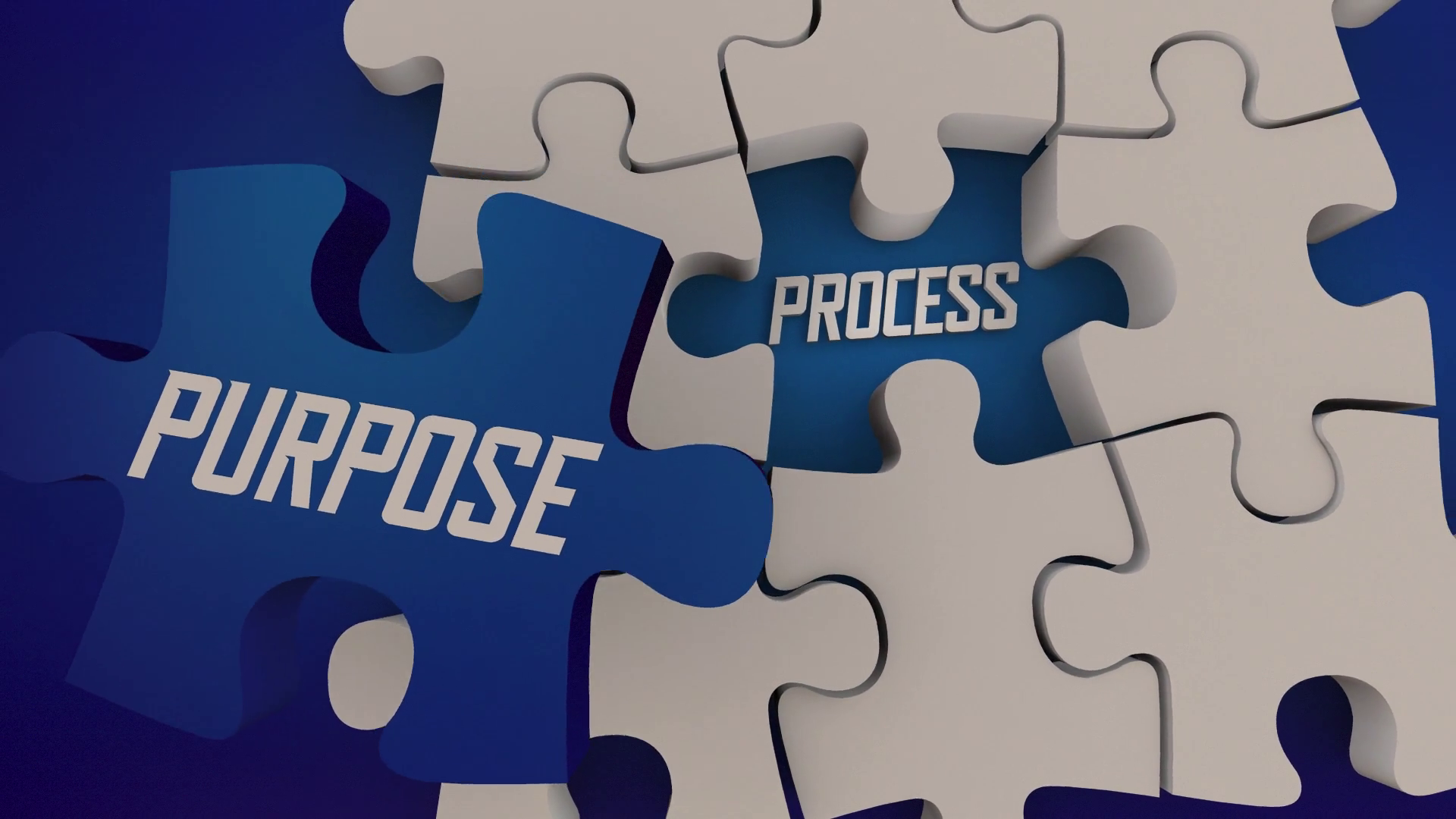 Purpose Over Process Puzzle Pieces Put Customer First 3 D Animation