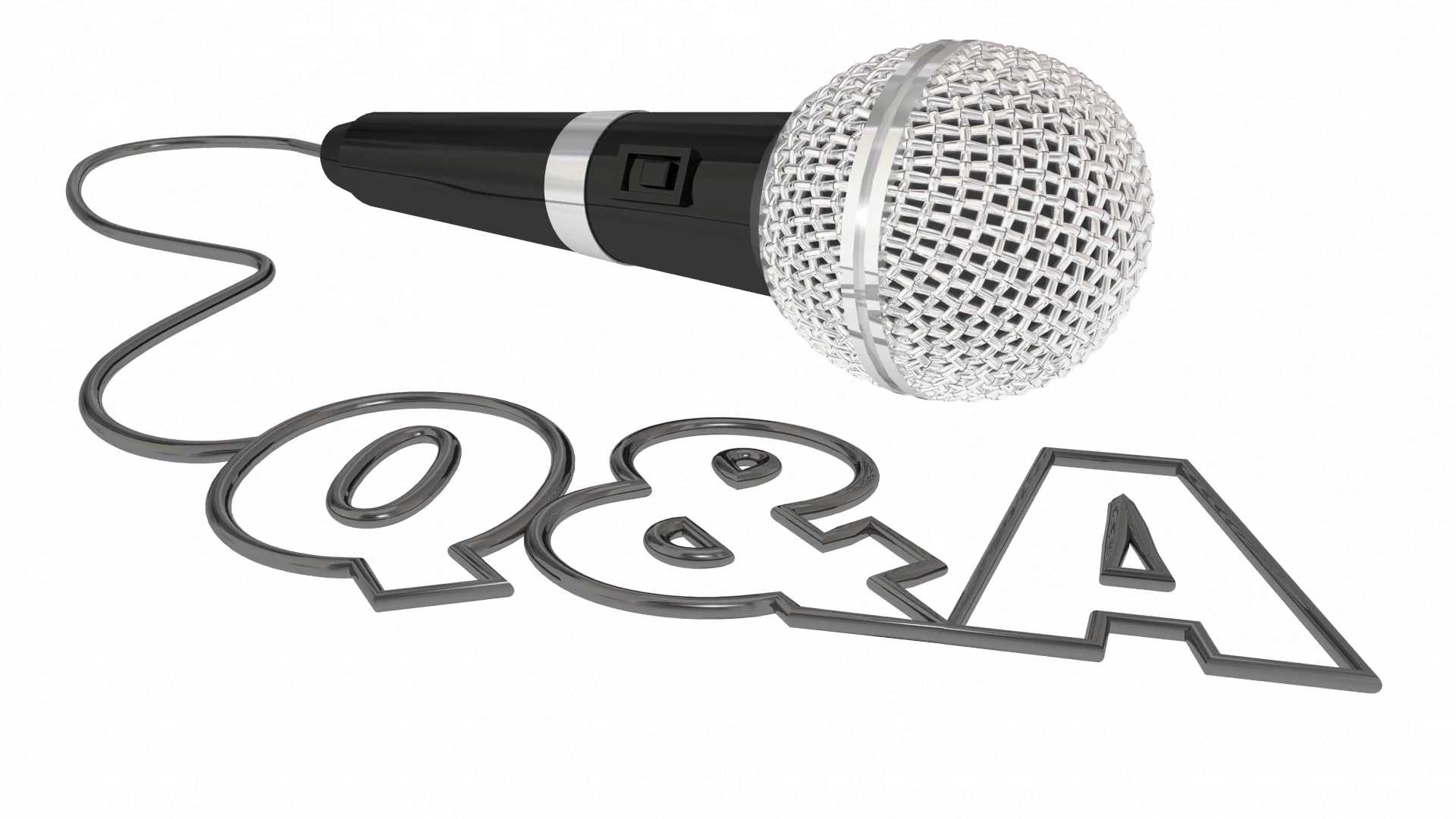 Q A Questions And Answers Session Get Info Microphone Word 3 D