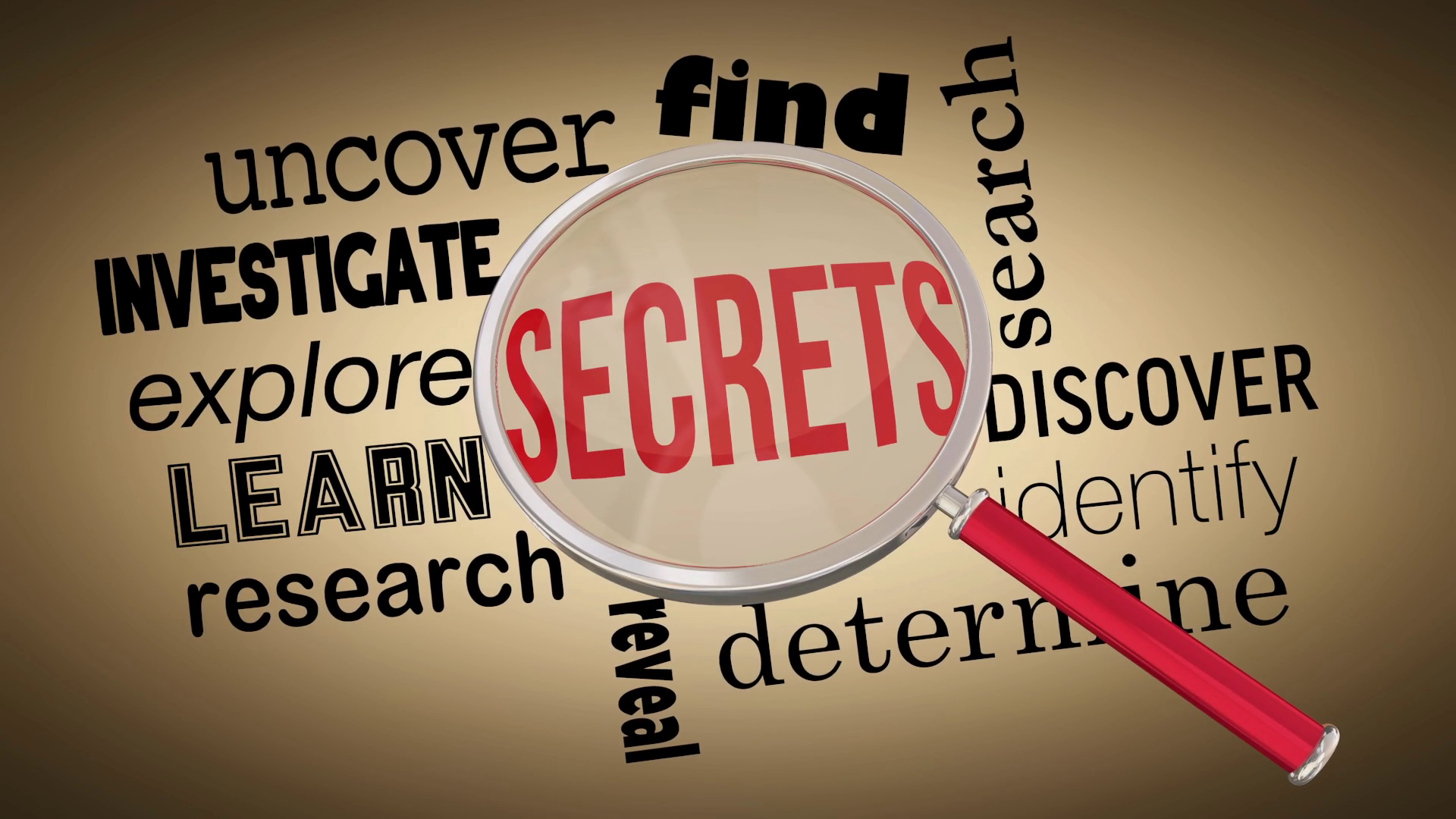 Secrets Magnifying Glass Find Uncover Clues Stock Motion Graphics SBV(02)