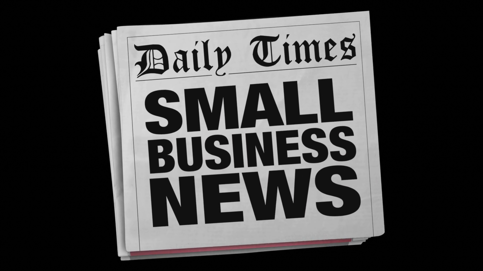 Small Business Newspaper Headline Report Spinning 3 D Animation Motion